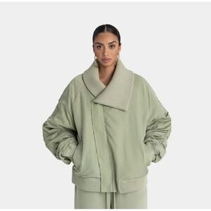 KBB by KAHLANA Women's Olive Green 'The Shawl Collar‎ Jacket' Bomber